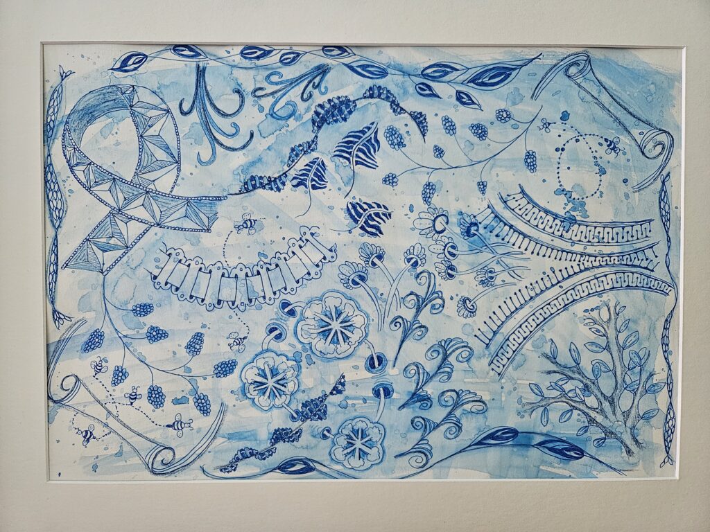 Rhapsody in Blue Zentangle